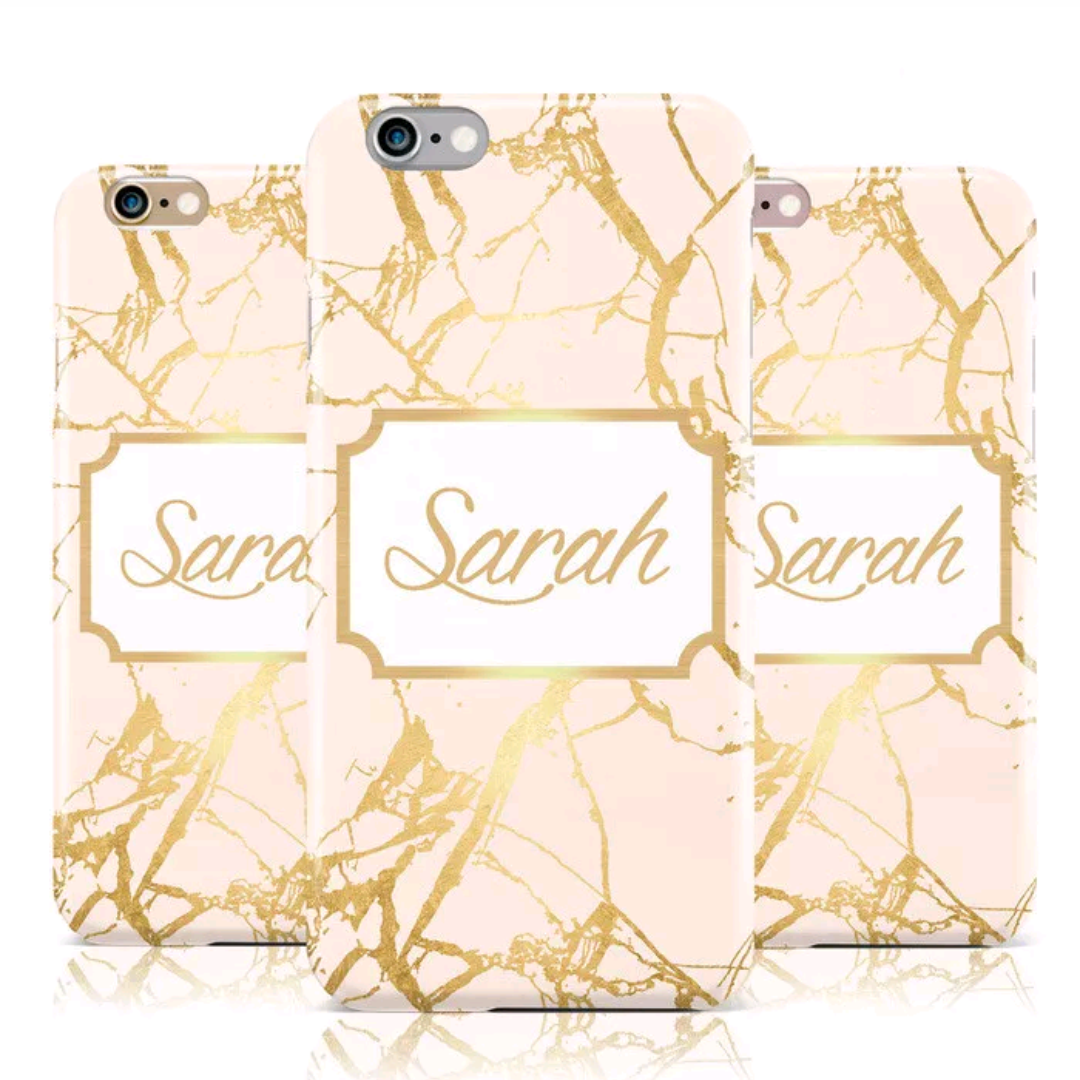 Name Plated Personalised Case (Pink/Gold)