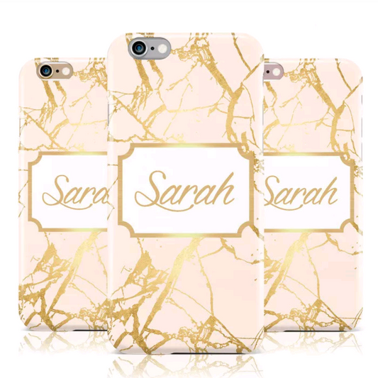 Name Plated Personalised Case (Pink/Gold)