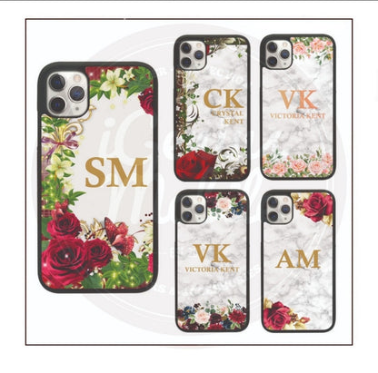 Full Floral Personalised Marble Case