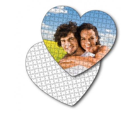 Heart-shaped puzzle for sublimation